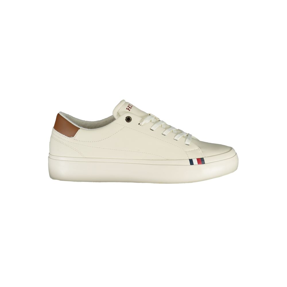 Tommy Hilfiger White Polyurethane Men Sneaker - Luxe Marca