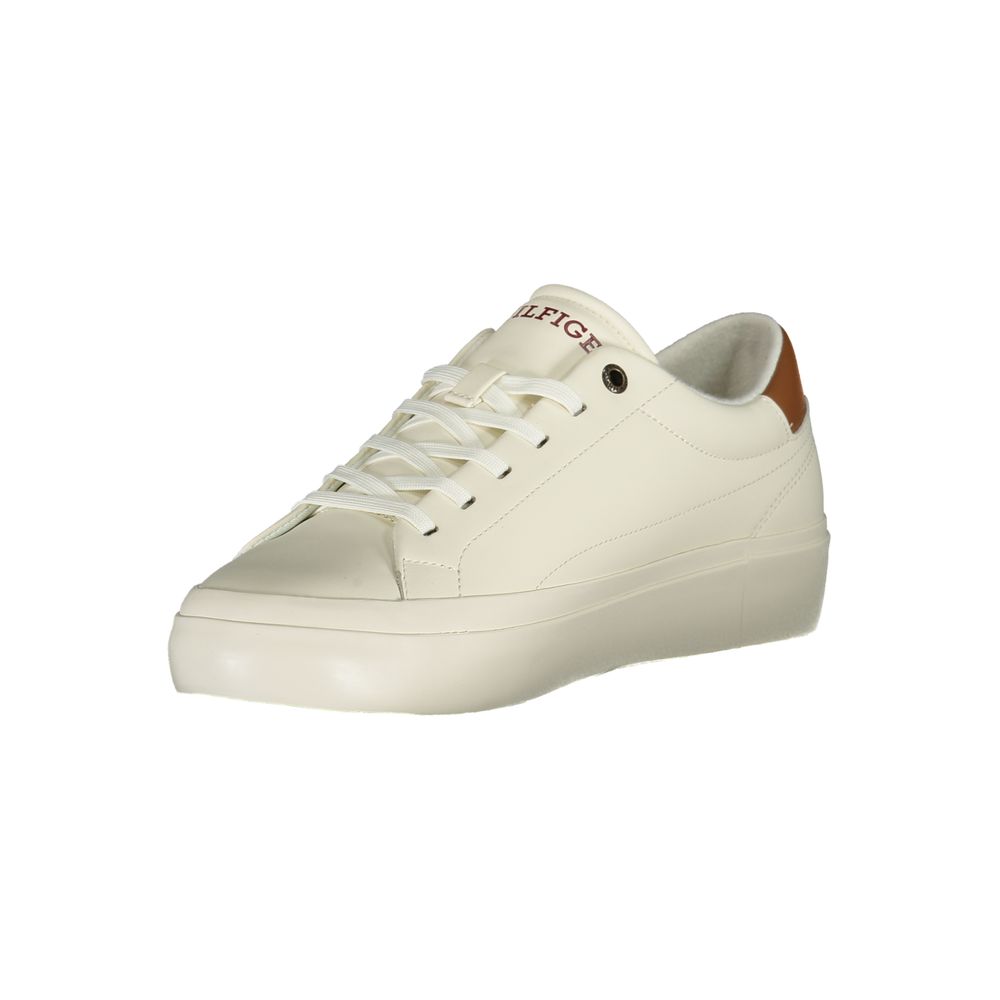 Tommy Hilfiger White Polyurethane Men Sneaker - Luxe Marca