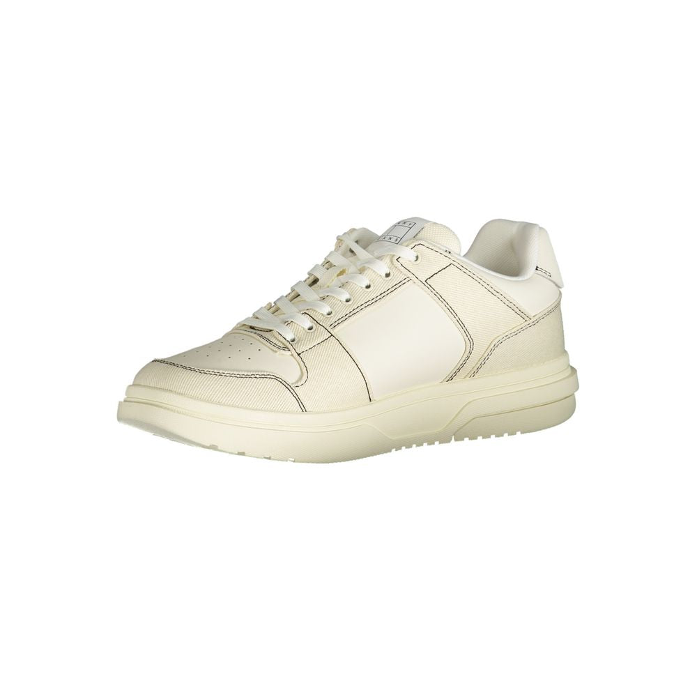 Tommy Hilfiger White Polyurethane Men Sneaker - Luxe Marca