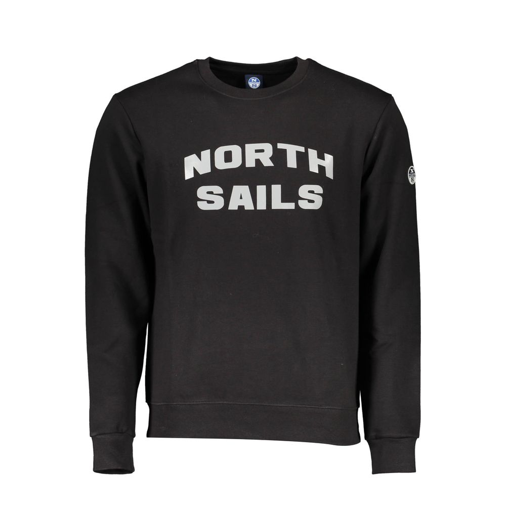 North Sails Black Cotton Men Sweatshirt