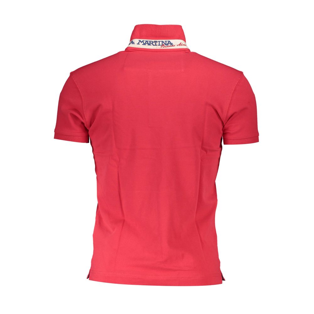 La Martina Rosso Cotton Men Polo Shirt