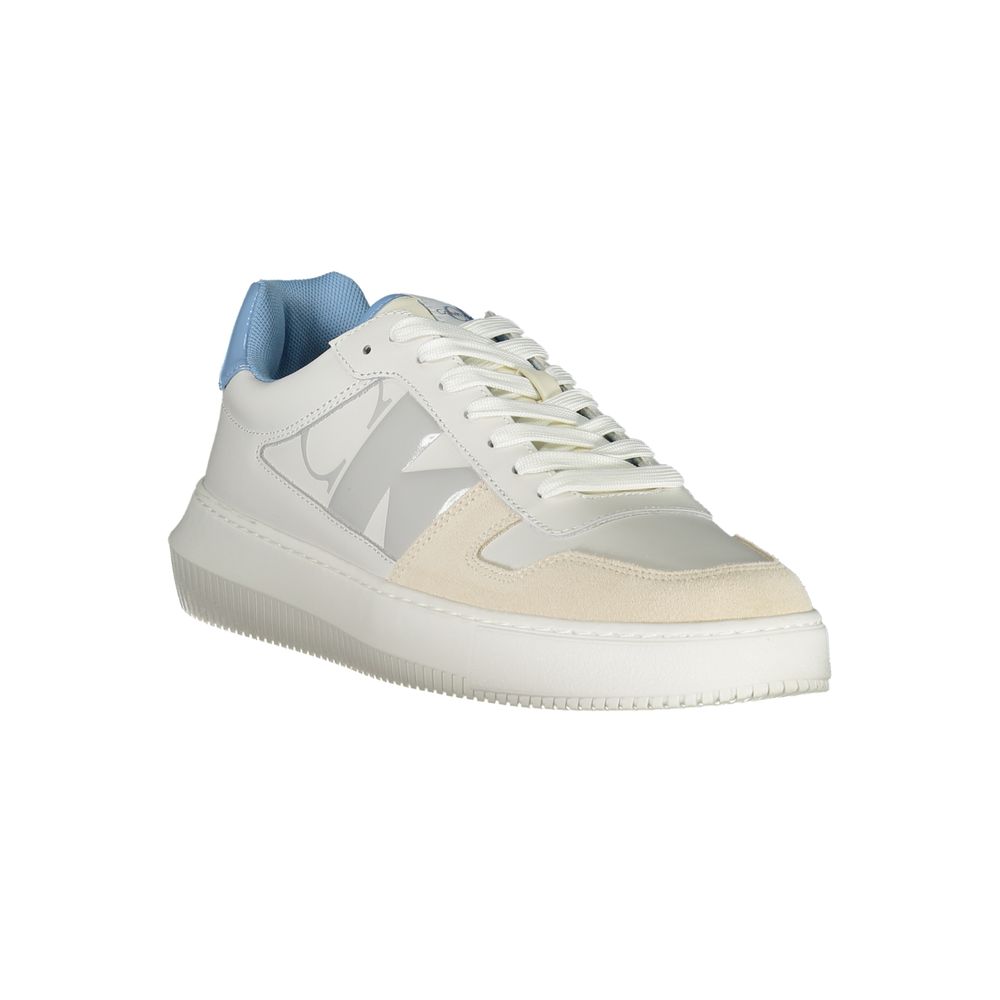 Calvin Klein Bianco Leather Mens Sneaker - Luxe Marca