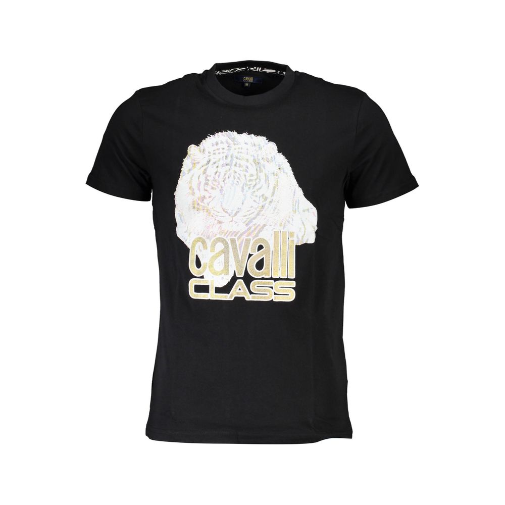 Cavalli Class Black Cotton Men T-Shirt