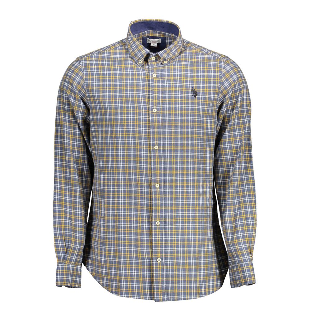 قميص رجالي قطني أزرق من US POLO ASSN