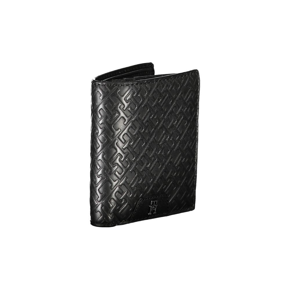 Tommy Hilfiger Sleek Black Leather Dual-Compartment Wallet - Luxe Marca