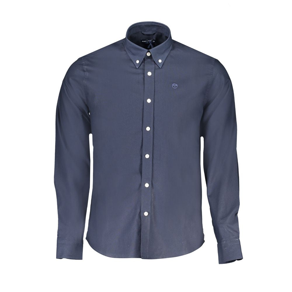 North Sails Blue Organic Cotton Men Shirt - Luxe Marca