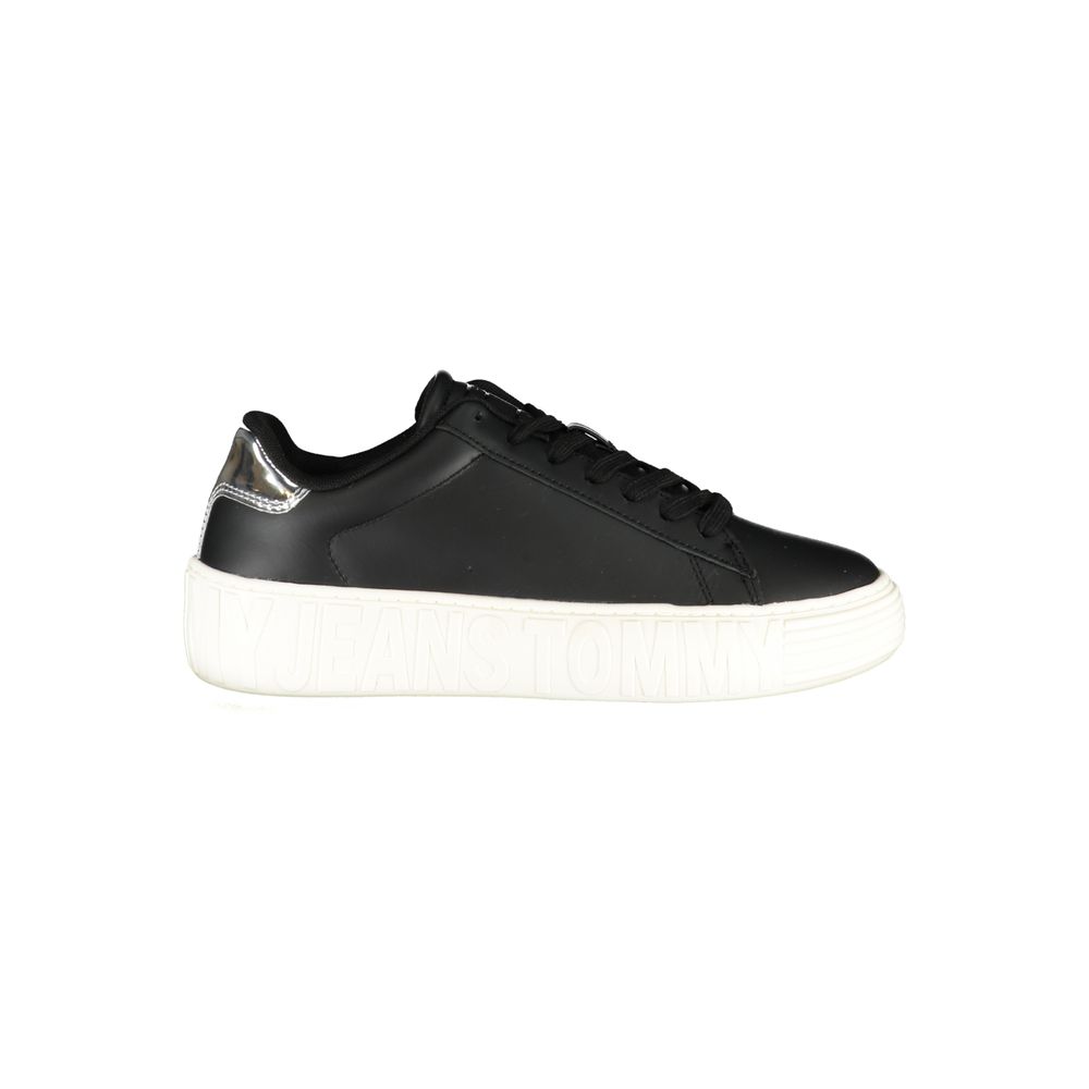 Tommy Hilfiger Black Leather Women Sneaker - Luxe Marca
