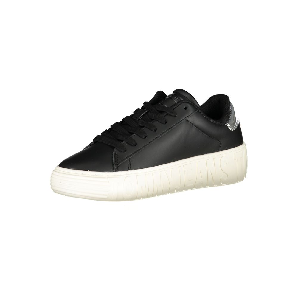 Tommy Hilfiger Black Leather Women Sneaker - Luxe Marca
