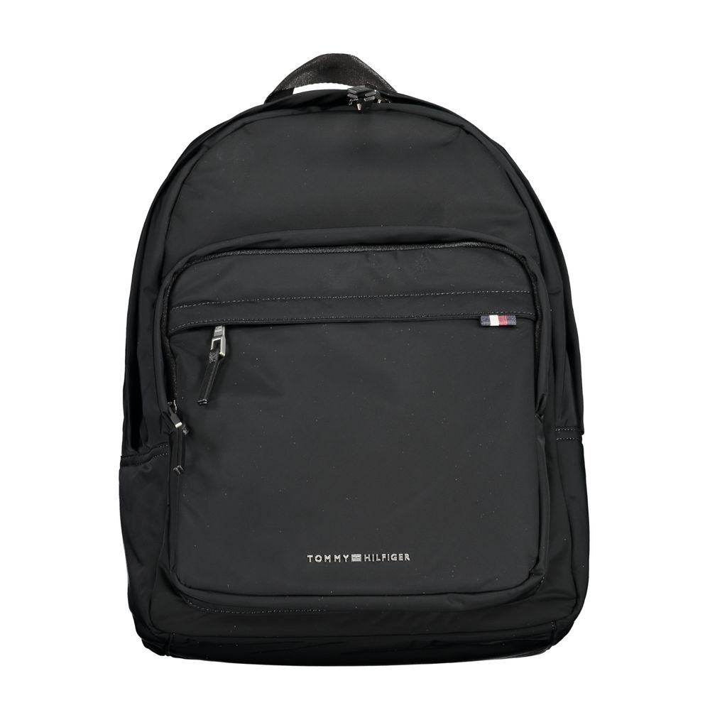 Tommy Hilfiger Black Polyester Men Backpack - Luxe Marca