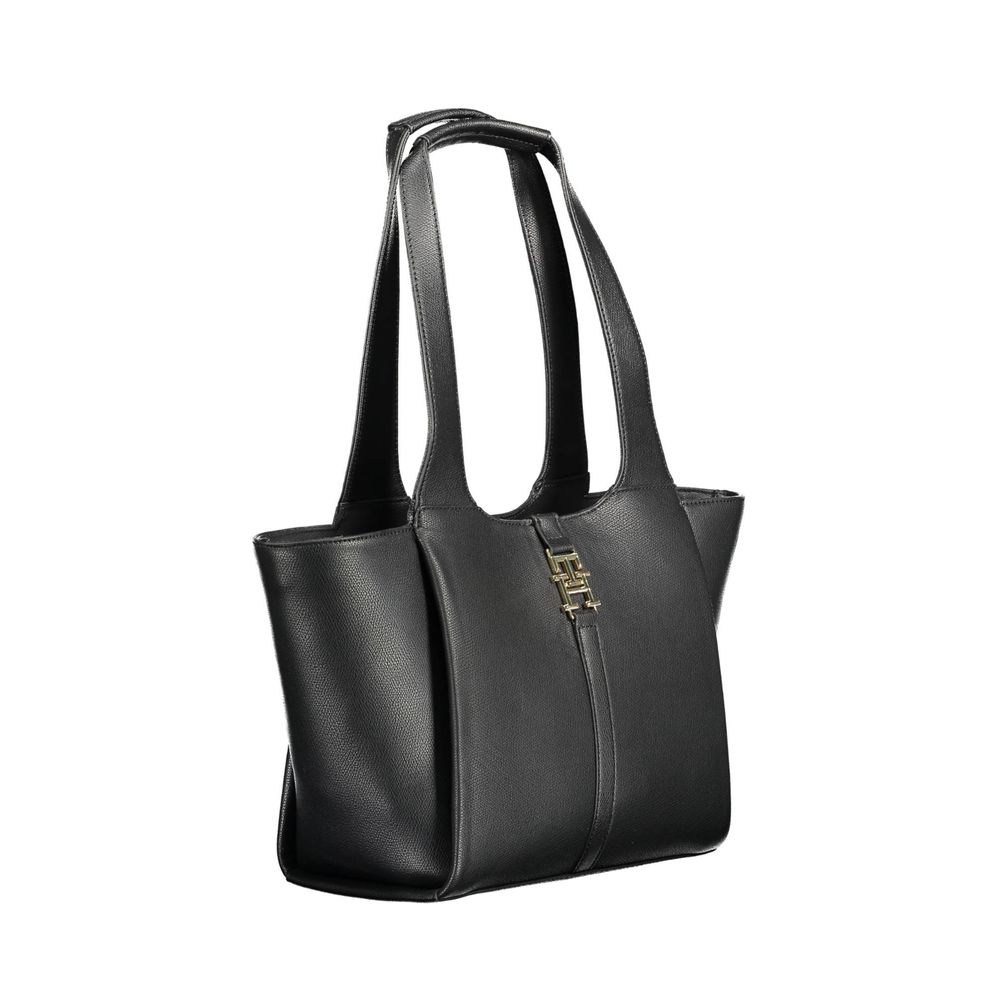 Tommy Hilfiger Black Polyurethane Women Handbag - Luxe Marca