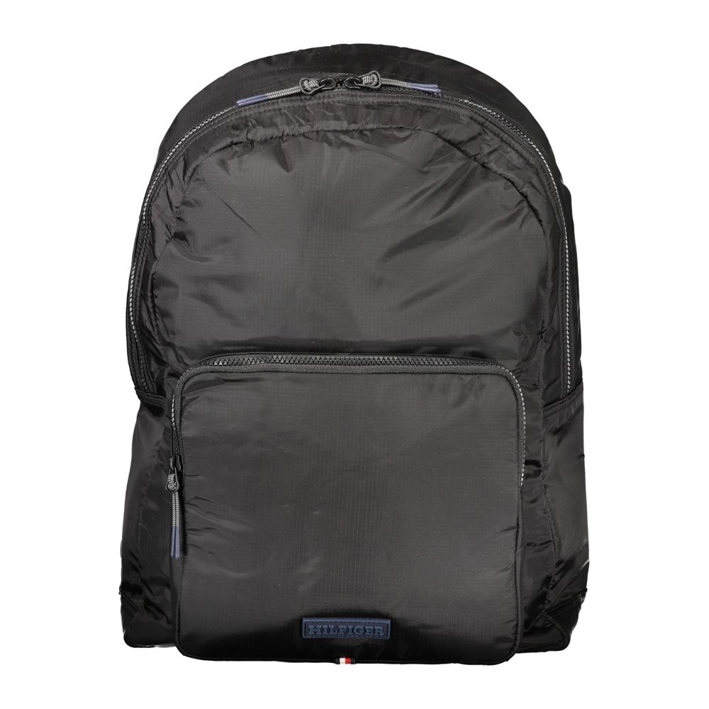 Tommy Hilfiger Black Polyurethane Men Backpack - Luxe Marca
