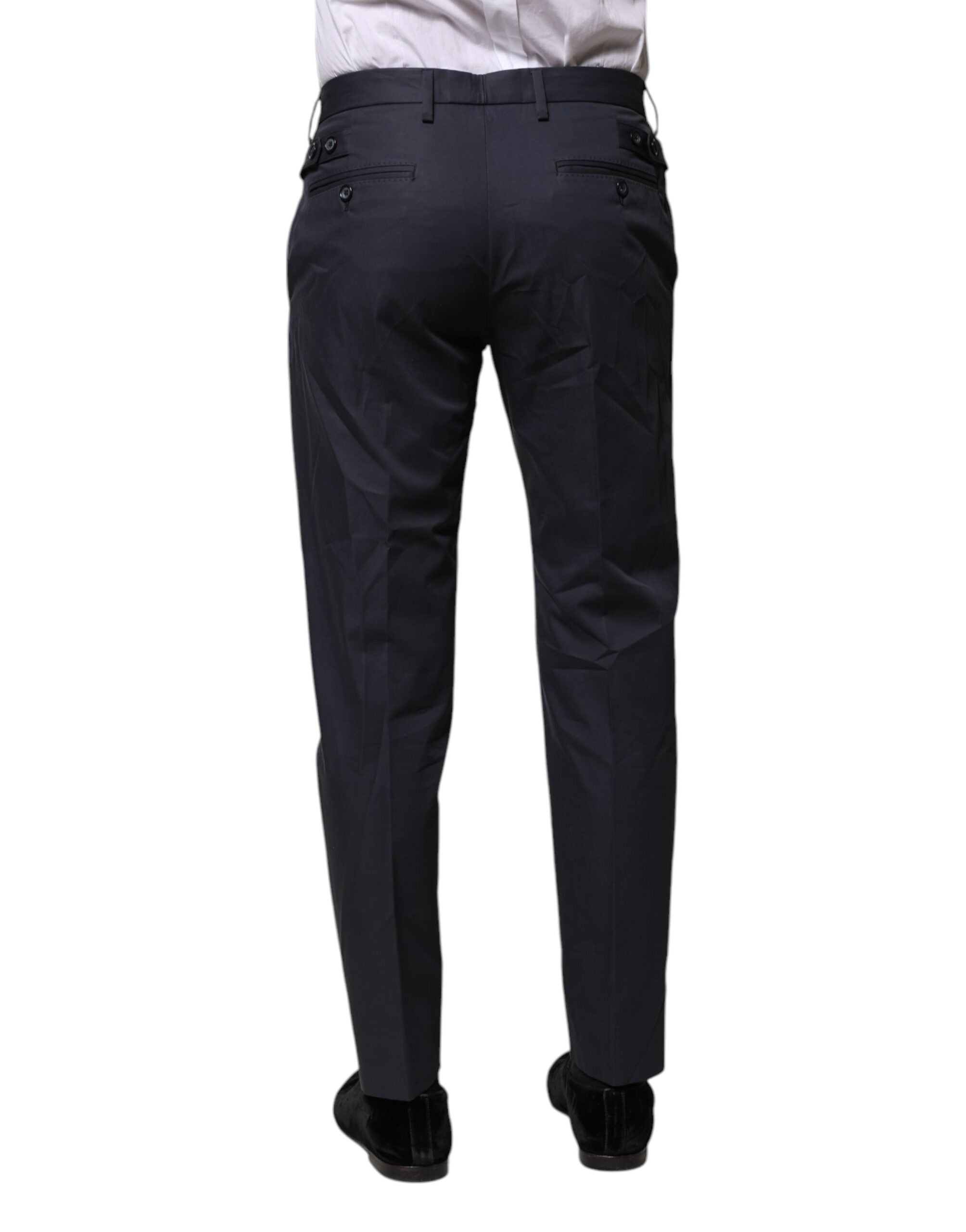 Dolce & Gabbana Dark Blue Cotton Formal Pants