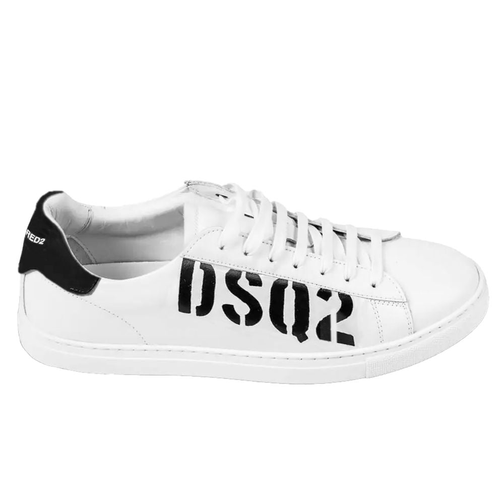 حذاء رياضي من جلد العجل الأبيض من Dsquared²