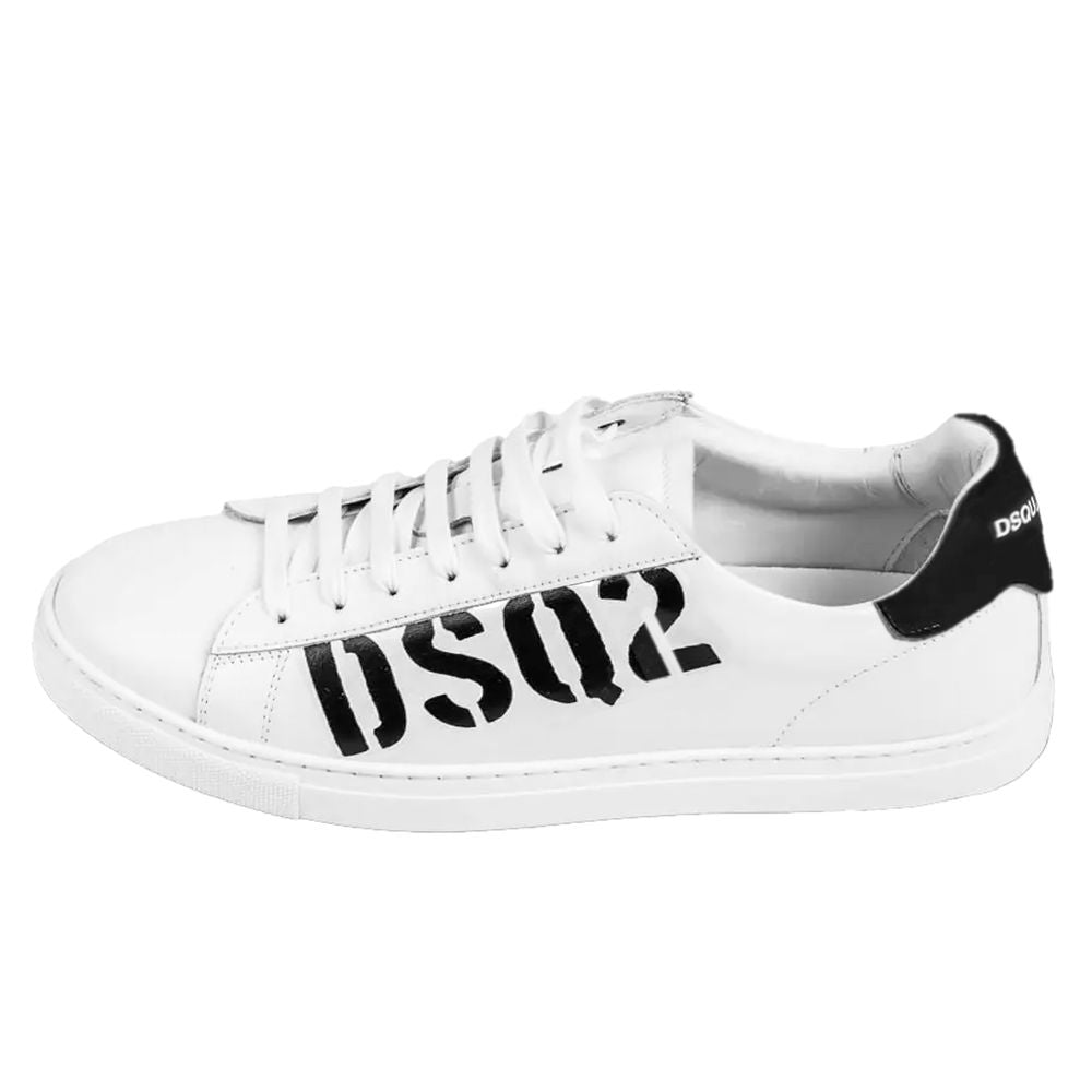 حذاء رياضي من جلد العجل الأبيض من Dsquared²