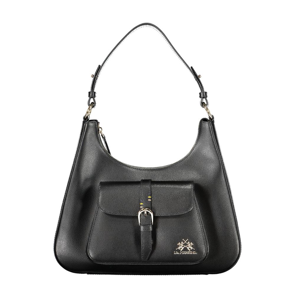 La Martina Black Leather Women's Shoulder Bag - Luxe Marca