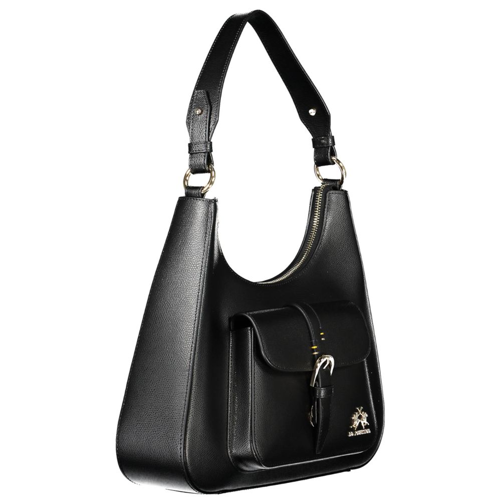 La Martina Black Leather Women's Shoulder Bag - Luxe Marca
