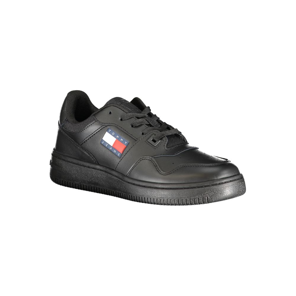 Tommy Hilfiger Black Leather Women Sneaker - Luxe Marca