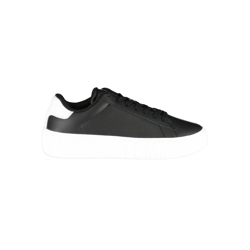 Tommy Hilfiger Black Polyurethane Men Sneaker