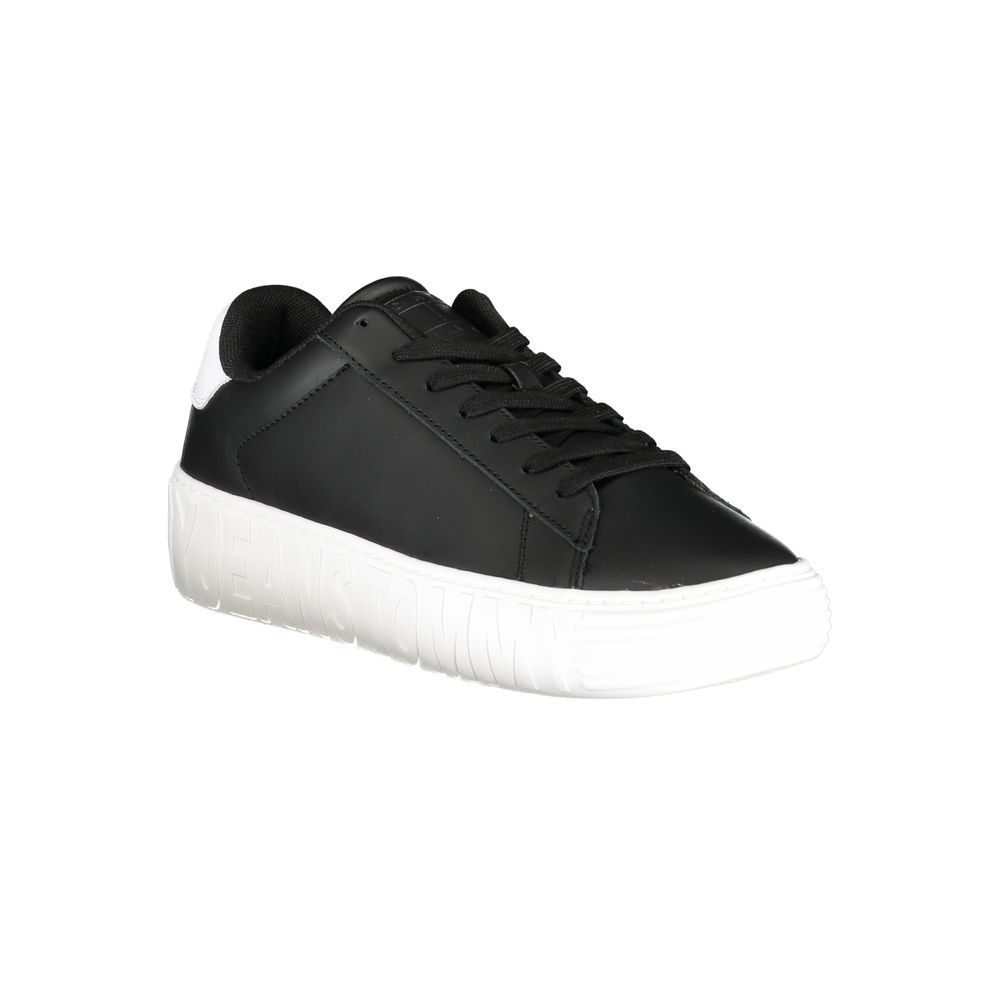 Tommy Hilfiger Black Polyurethane Men Sneaker - Luxe Marca