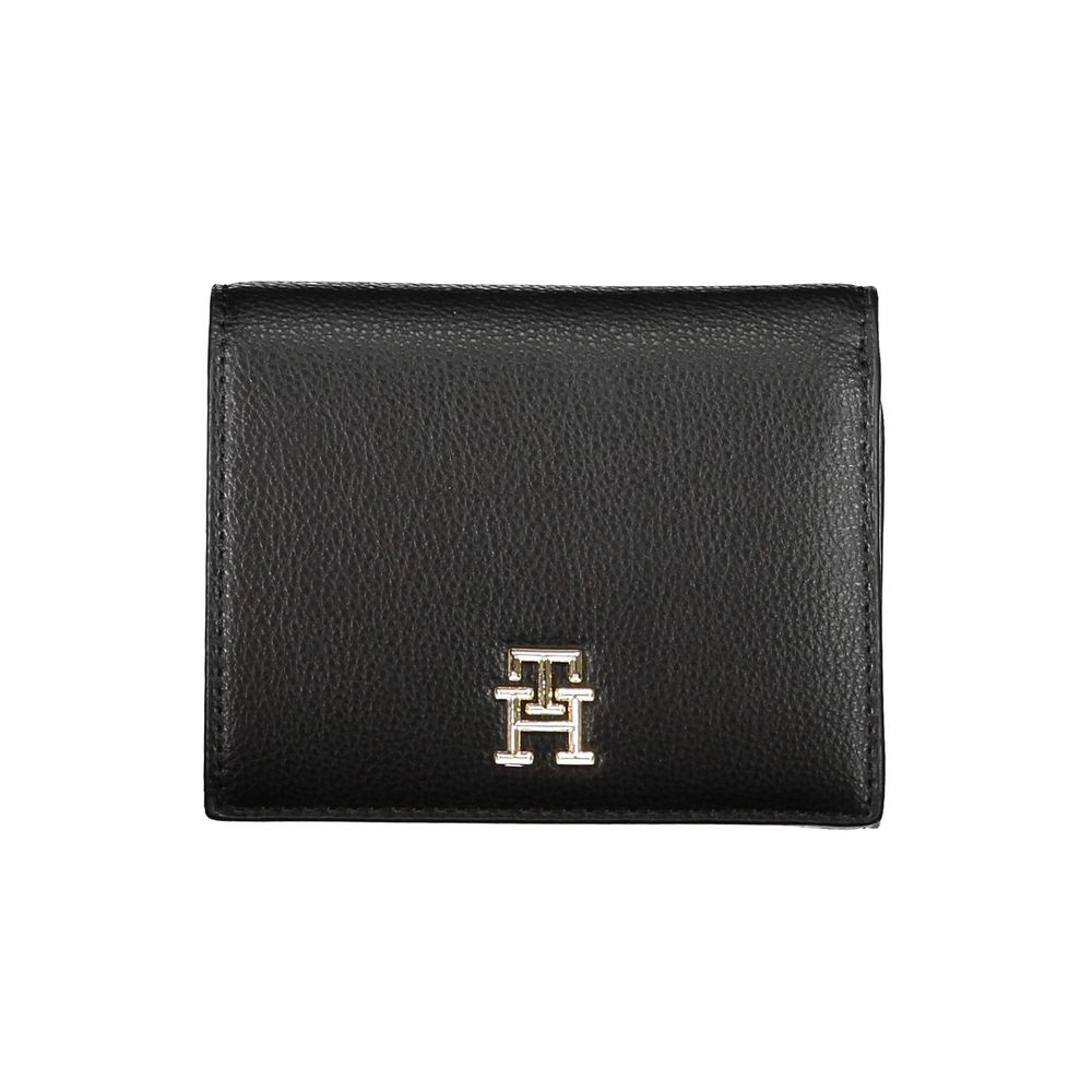 Tommy Hilfiger Black Polyurethane Women Wallet - Luxe Marca
