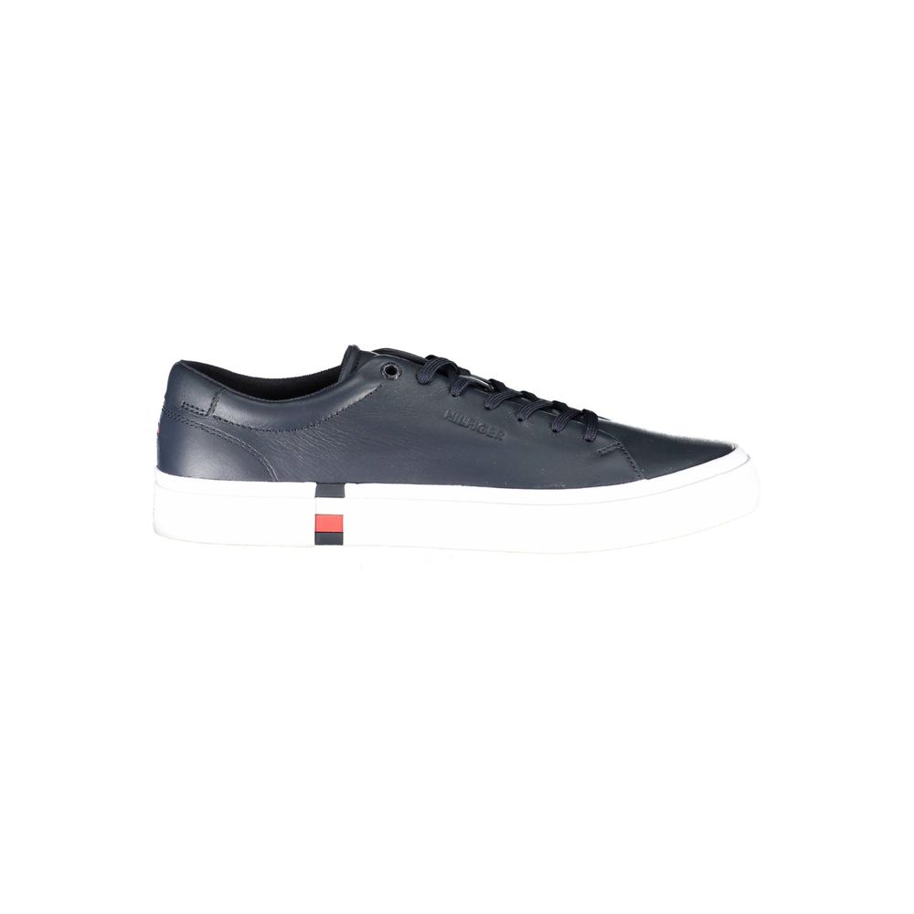 Tommy Hilfiger Blue Leather Men Sneaker - Luxe Marca