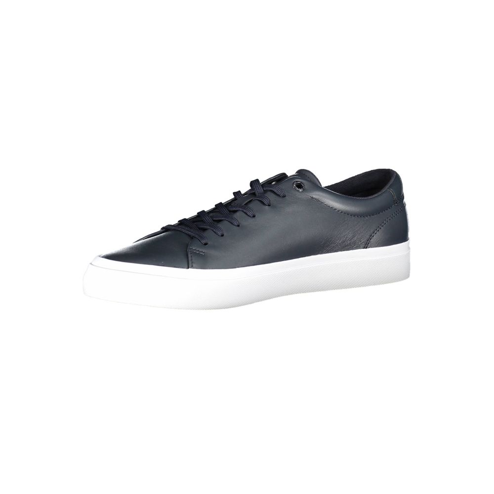 Tommy Hilfiger Blue Leather Men Sneaker - Luxe Marca