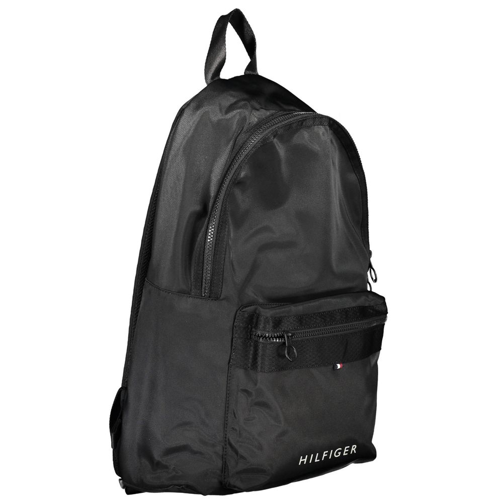 Tommy Hilfiger Black Polyester Men Backpack - Luxe Marca