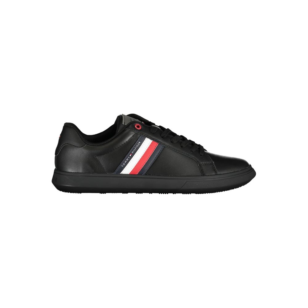 Tommy Hilfiger Black Leather Men Sneaker - Luxe Marca