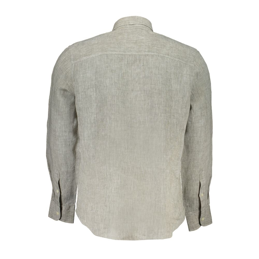 North Sails "Grigio Linen Men's Shirt with Italian Collar" - Luxe Marca
