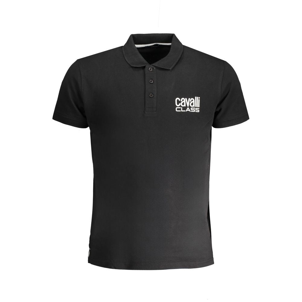 Cavalli Class Black Cotton Men's Polo Shirt