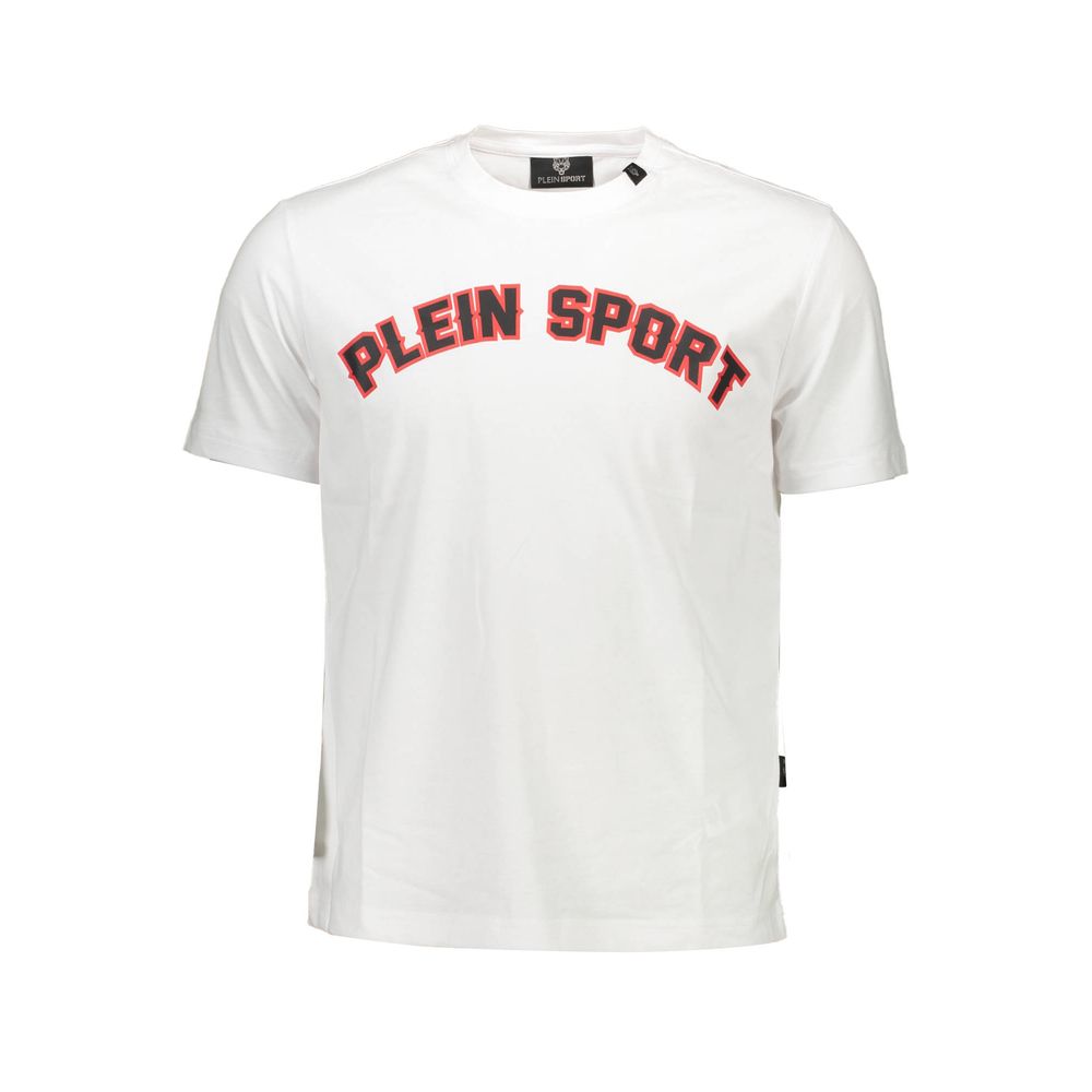 تي شيرت رجالي من القطن باللون الأبيض من Plein Sport