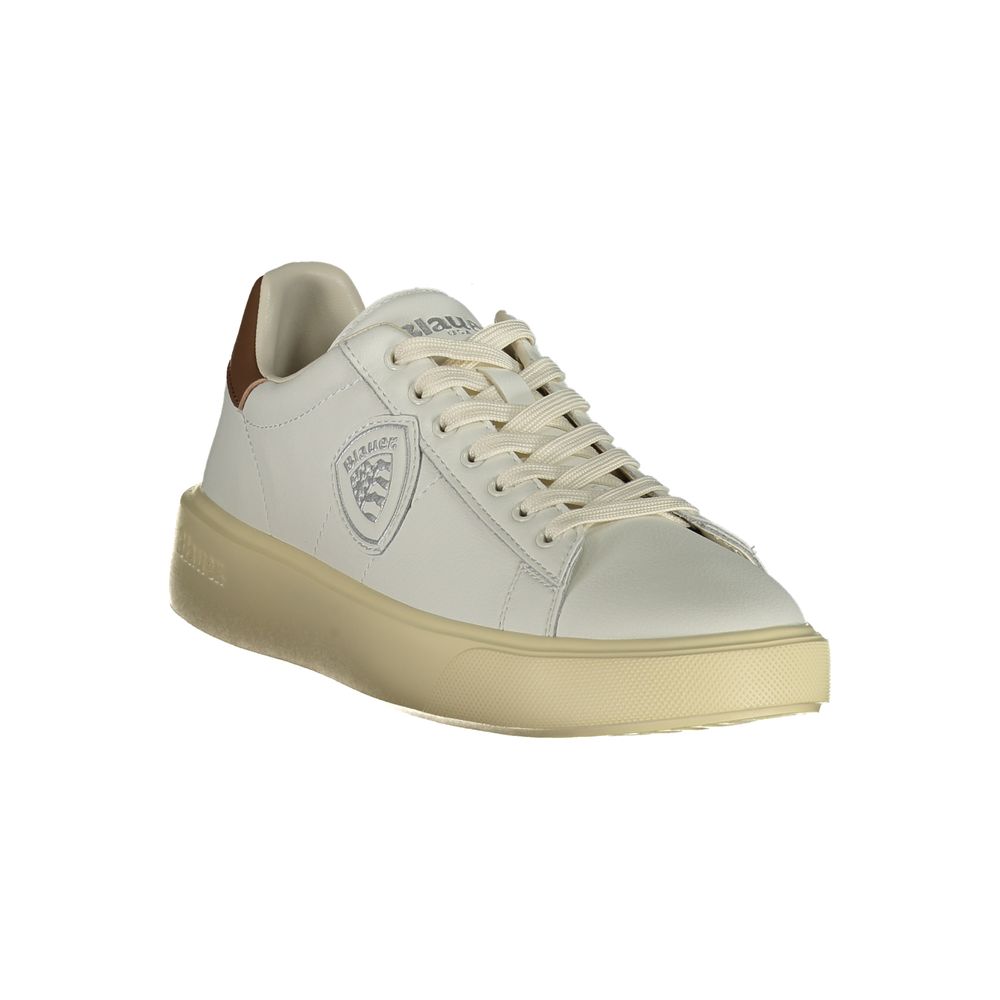 Blauer White Polyurethane Men Sneaker