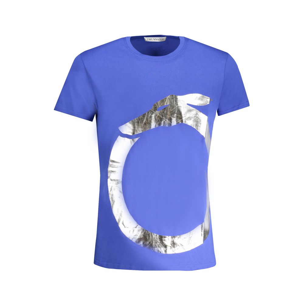 Trussardi Blue Cotton Men T-Shirt - Luxe Marca