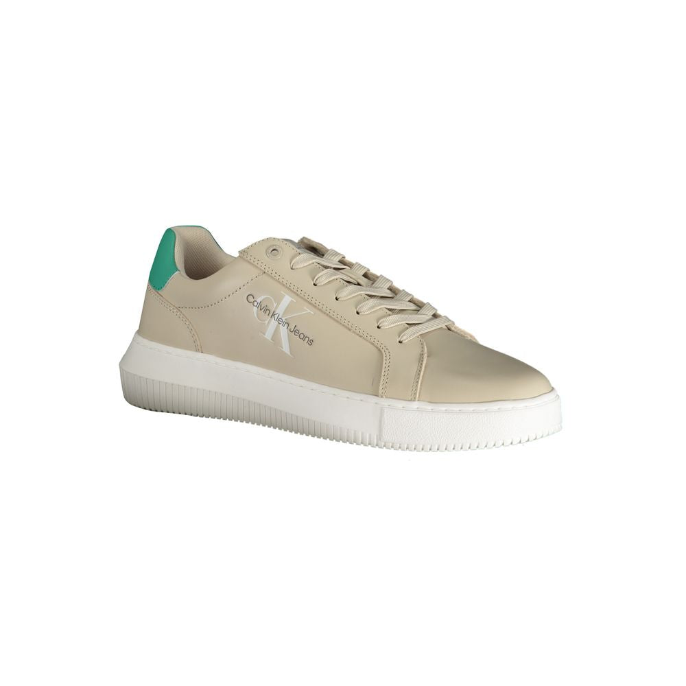 Calvin Klein Beige Leather Men's Sneaker - Luxe Marca
