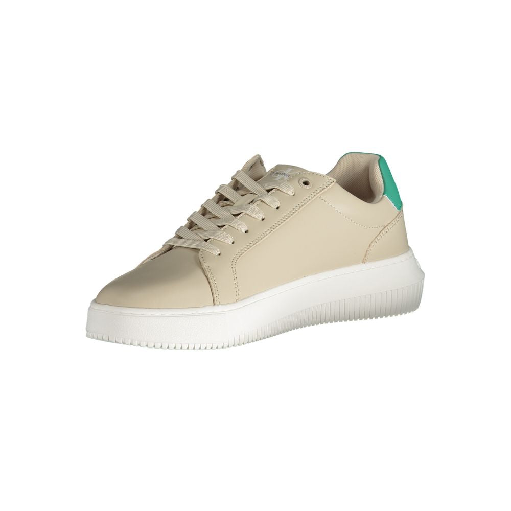 Calvin Klein Beige Leather Men's Sneaker - Luxe Marca