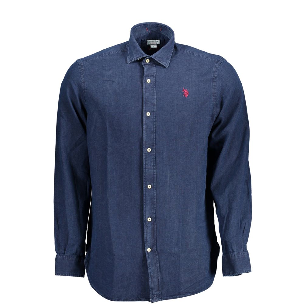 قميص رجالي قطني أزرق من US POLO ASSN