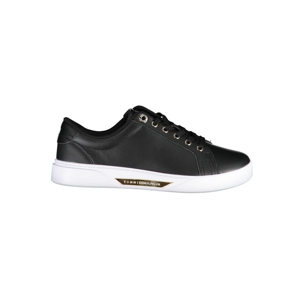 Tommy Hilfiger Black Leather Women Sneaker - Luxe Marca