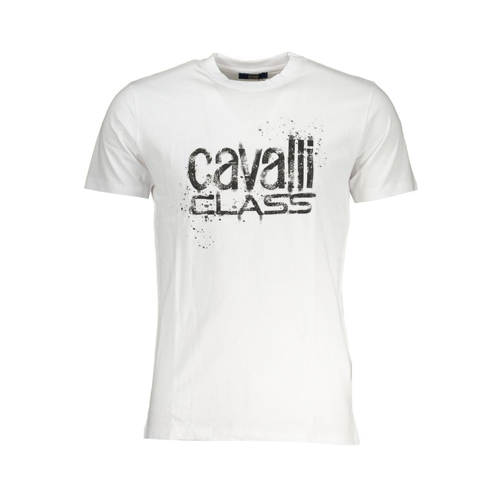 Cavalli Class White Cotton Men T-Shirt