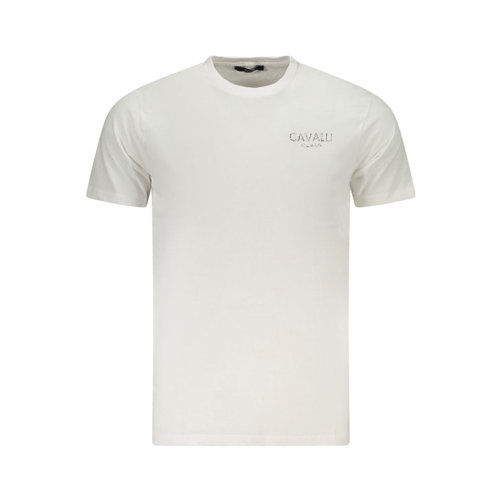 Cavalli Class Bianco Cotton Men T-Shirt