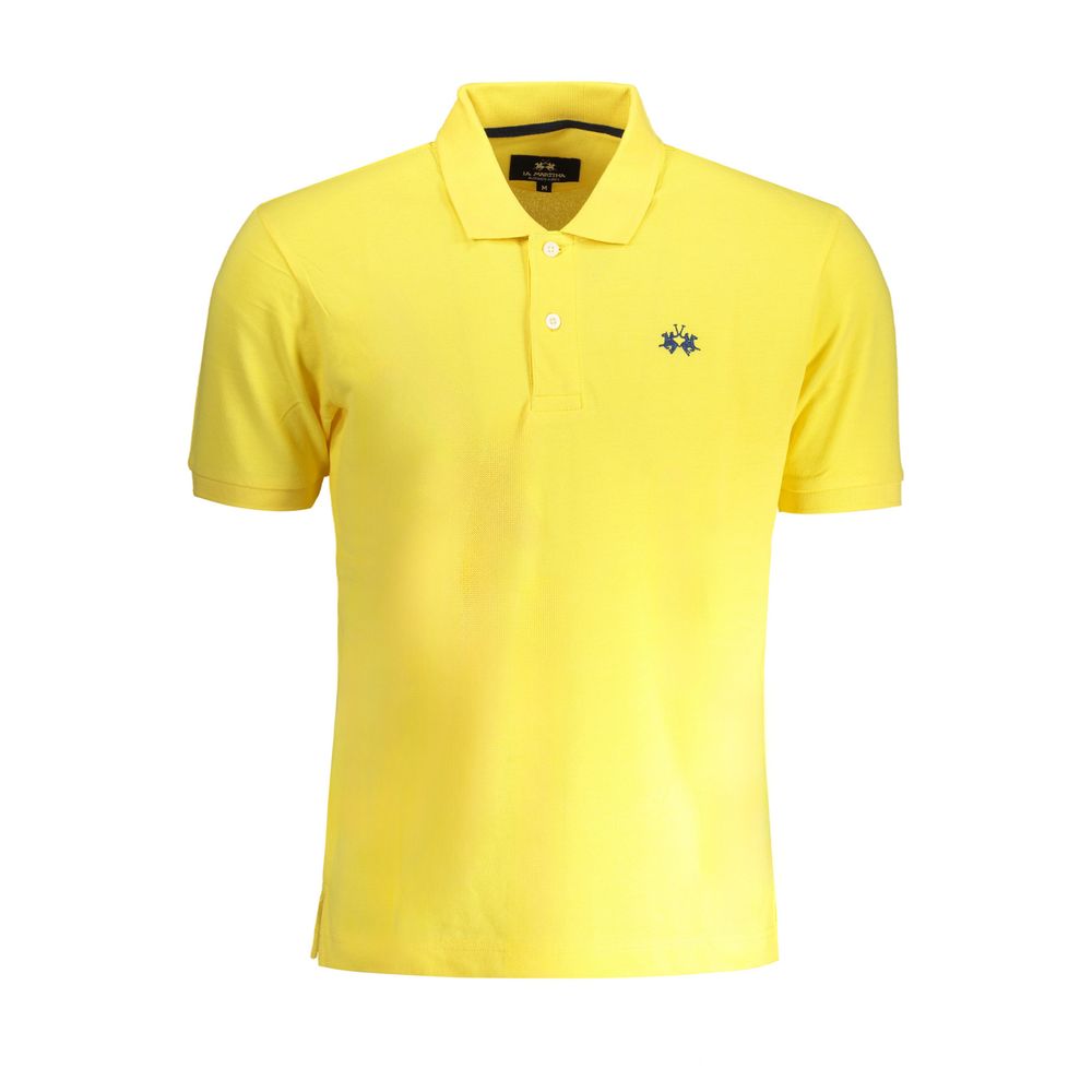 La Martina Yellow Cotton Men Polo Shirt
