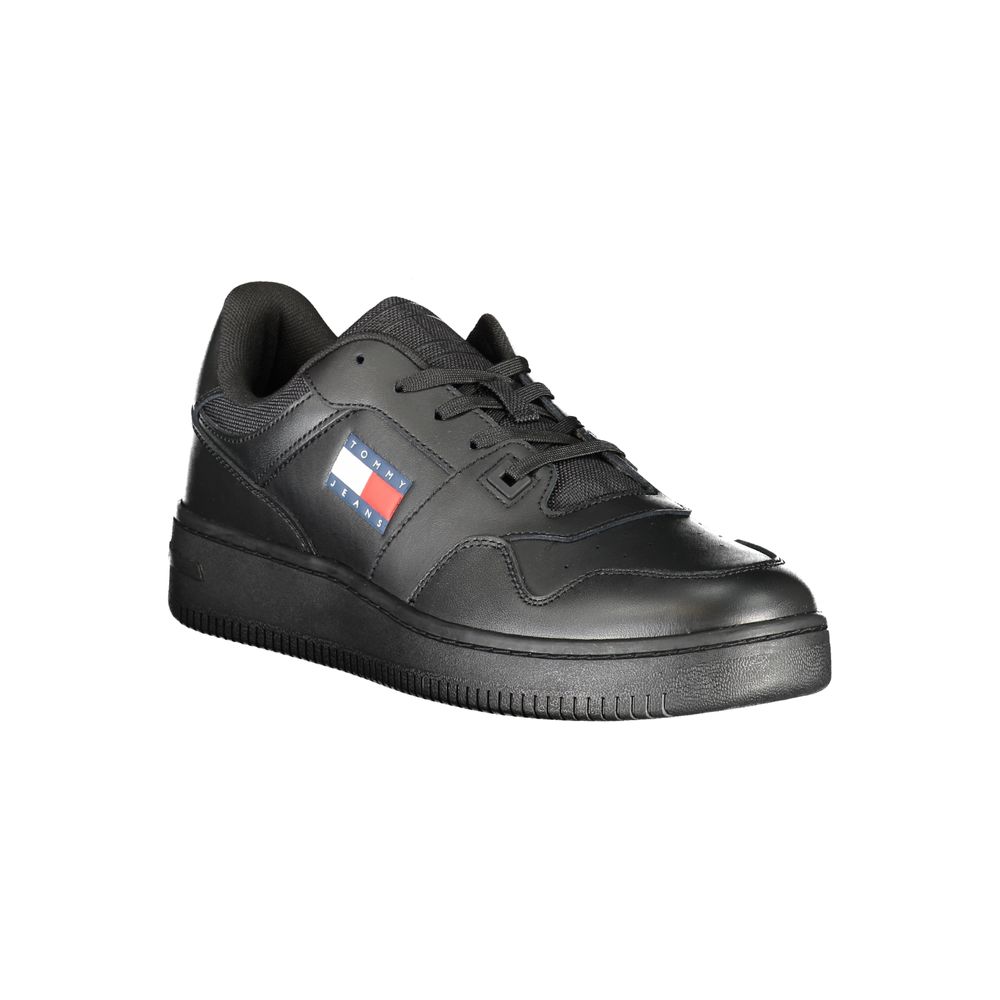 Tommy Hilfiger Black Leather Men's Sneaker - Luxe Marca