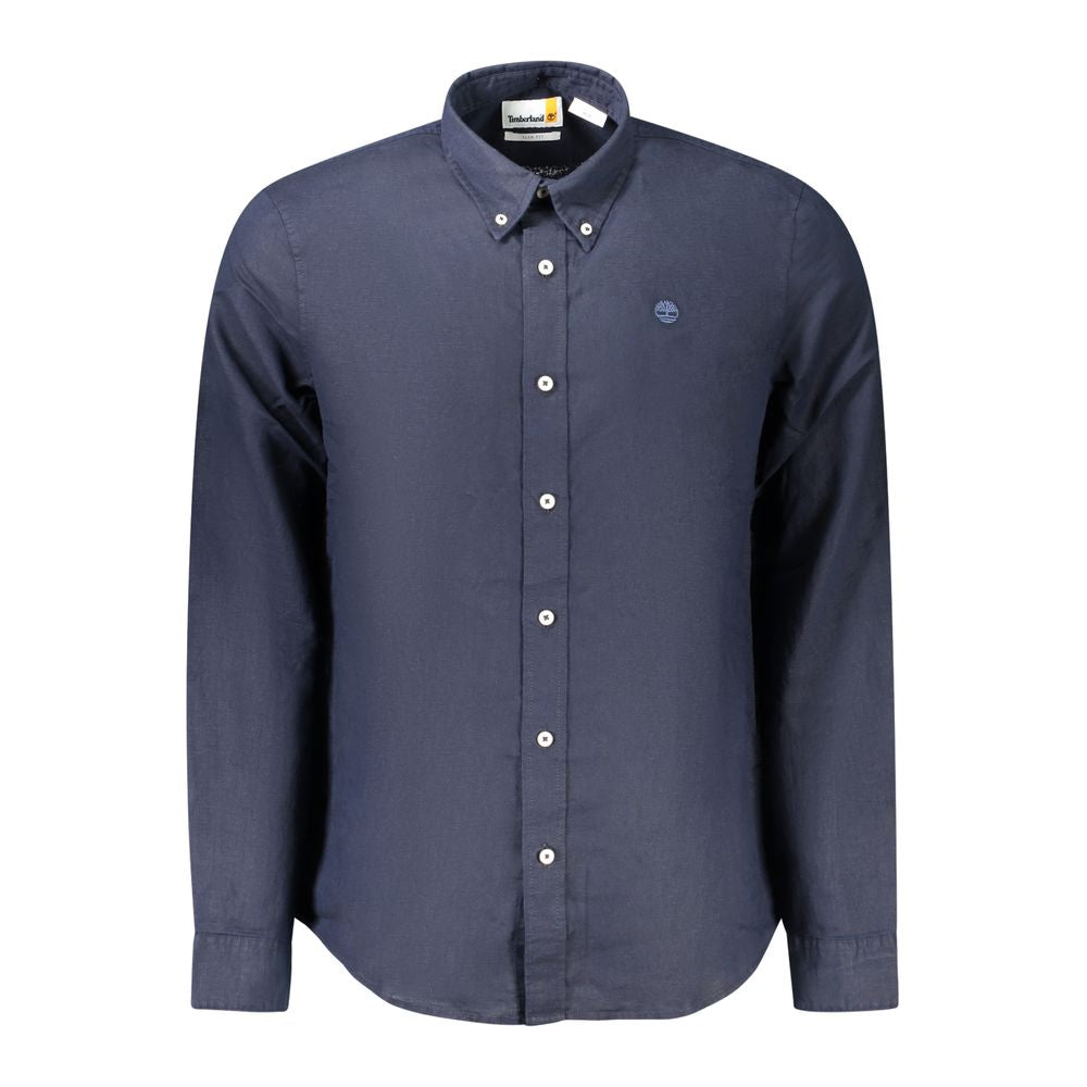 Timberland Blue Linen Men Shirt - Luxe Marca