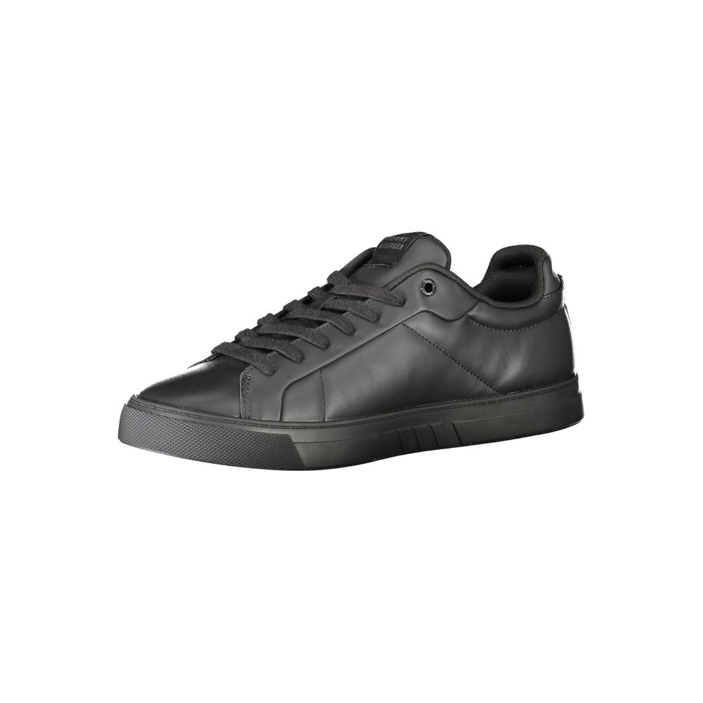 Tommy Hilfiger Black Leather Men Sneaker - Luxe Marca