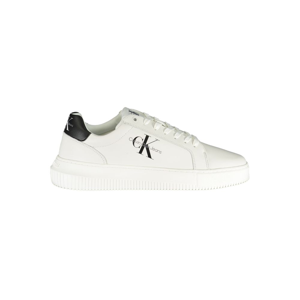 Calvin Klein Sophisticated White Lace-Up Sneakers - Luxe Marca