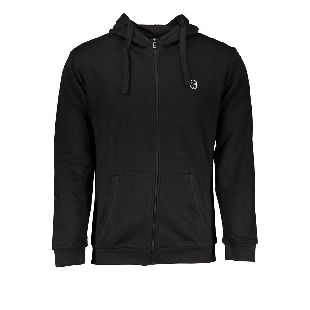 Sergio Tacchini Black Cotton Men's Hooded Sweatshirt - Luxe Marca