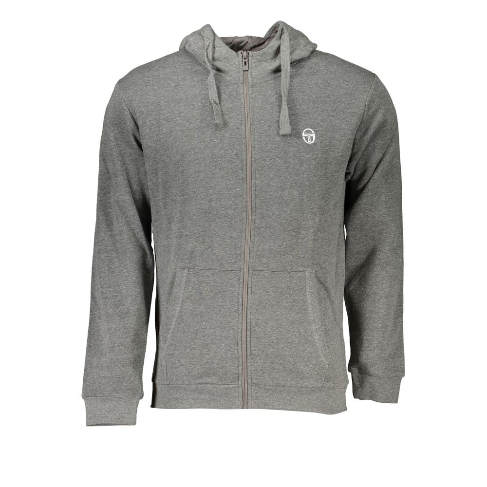 Sergio Tacchini Grigio Cotton Men's Hooded Sweatshirt - Luxe Marca