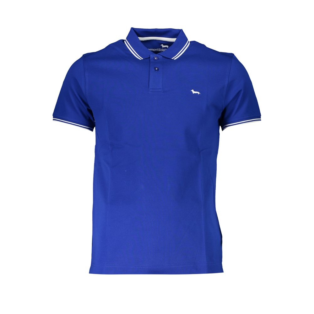 Harmont & Blaine Blu Cotton Men Polo Shirt - Luxe Marca