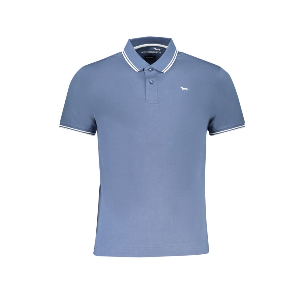 Harmont & Blaine Blue Cotton Men's Polo Shirt - Luxe Marca