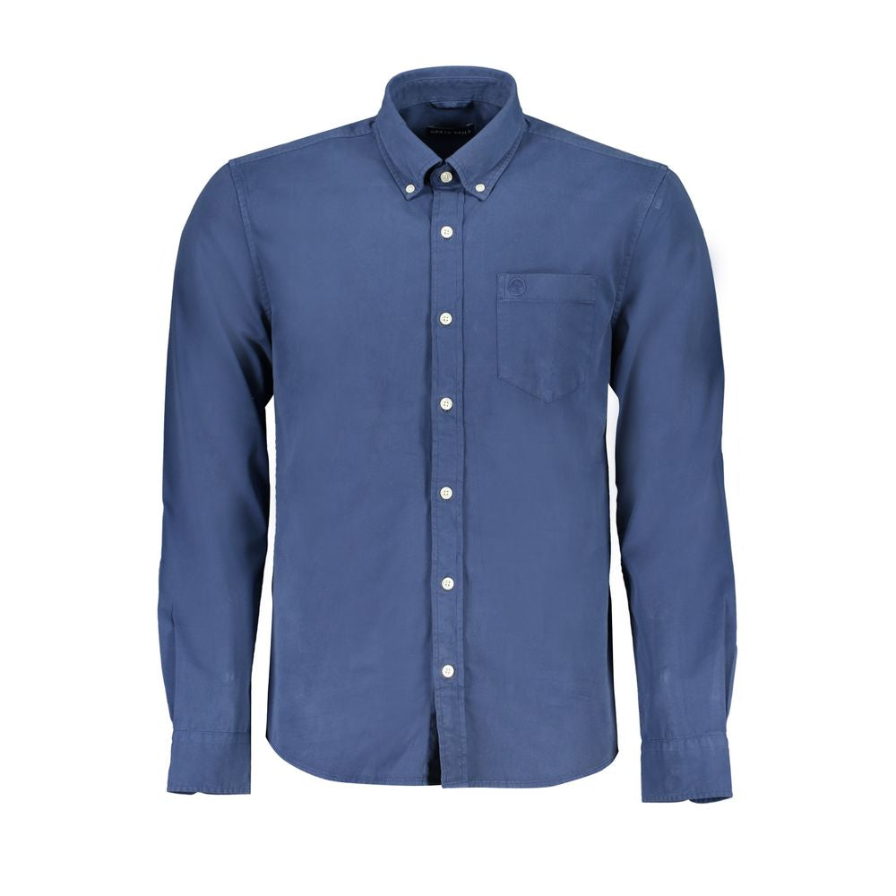 North Sails Blue Organic Cotton Men Shirt - Luxe Marca