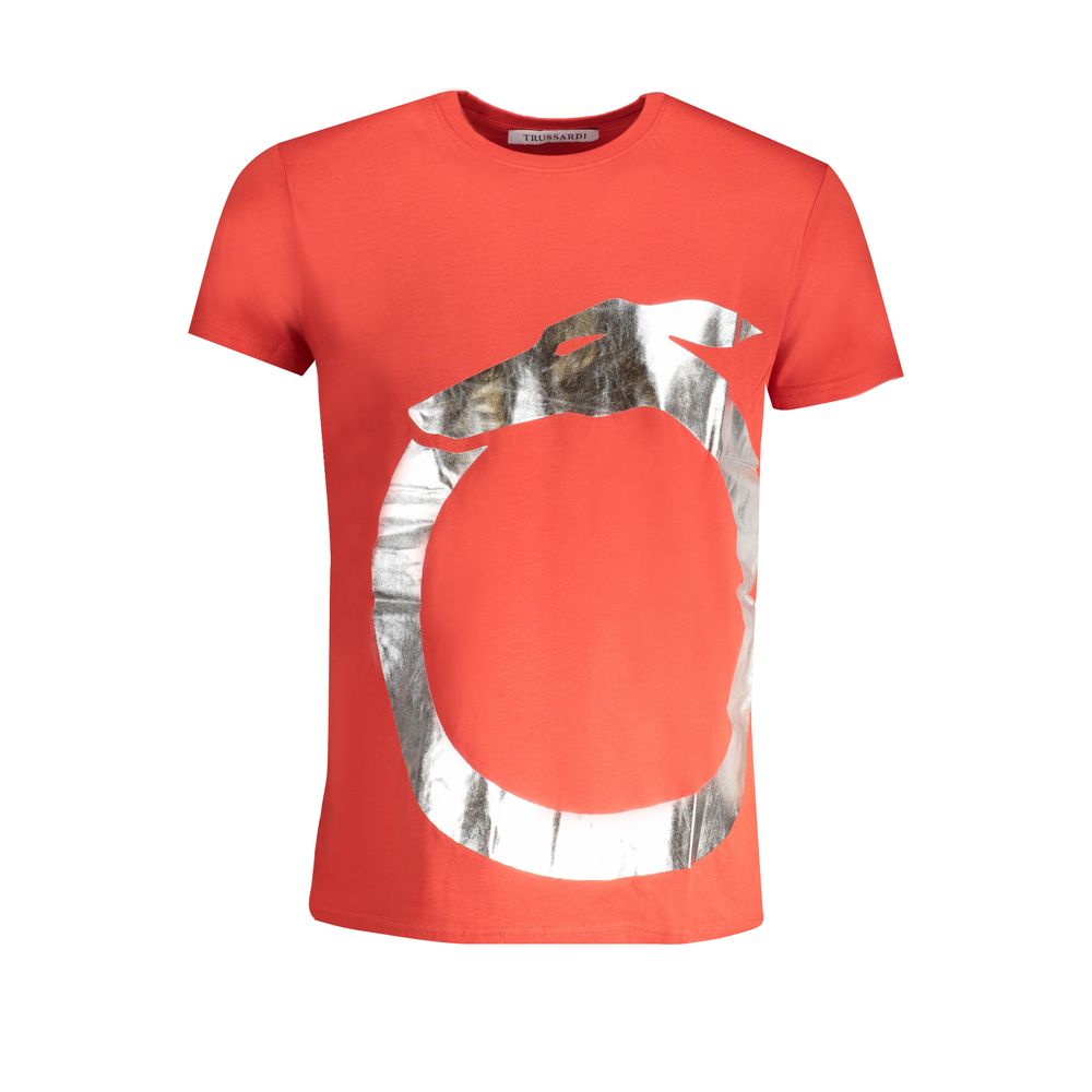 Trussardi Rosso Cotton Men T-Shirt - Luxe Marca